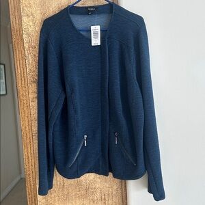 NWT Torrid Blue Knit Zip Moto Jacket Size 3